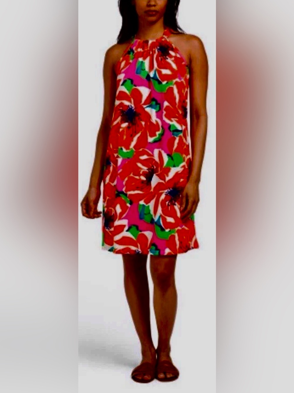 Trina Turks Dress or Swimsuit cover up Orang/Pink/Green Size XL like new!